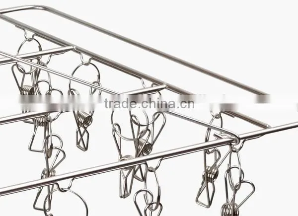 Stainless Steel Clip and Drip Hanger With 26 Clips Clothes Drying Rack and Hanger/clip photo-6