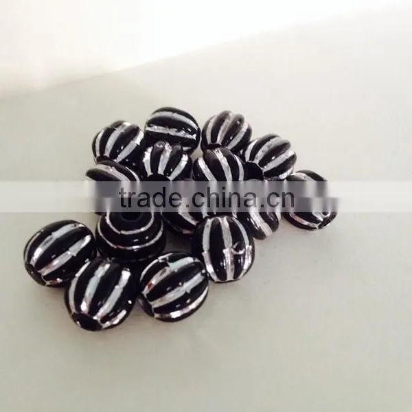 Popular Cheap Black & White Colour Stripe Resin Bead Wholesale Bead For Spring Beaded Necklace Jewelry photo-3