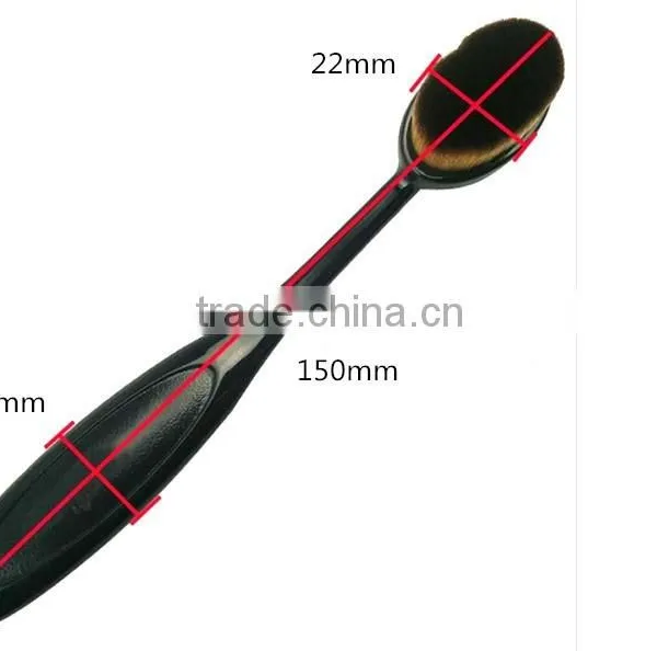 Factory Price Single Black Oval Makeup Brush Nylon Hair Toothbrush Makeup Brush photo-3