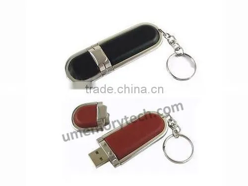 Leather Material Commercial Memory Stick 32GB 64GB Key Chain Pendrive photo-2