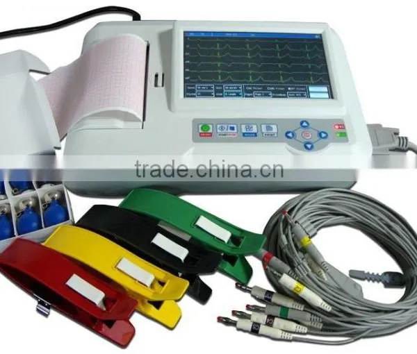 Carejoy Professional 7 Inch Touch Screen 6 Channel Digital Electrocardiograph ECG Machine 12 Lead EKG-923S Including PC Software photo-2