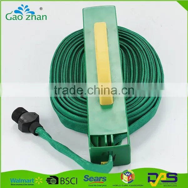 15m Flat Garden Hose Pipe Hose Reel With 4 Ways Spray Nozzle Gun Outdoor Watering Hose 15M photo-2