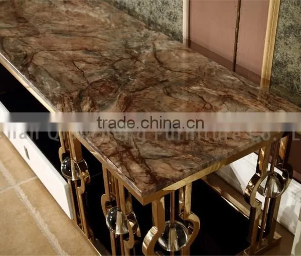 Luxury Stone Top Modern TV Stand With LEDd Lighting photo-5