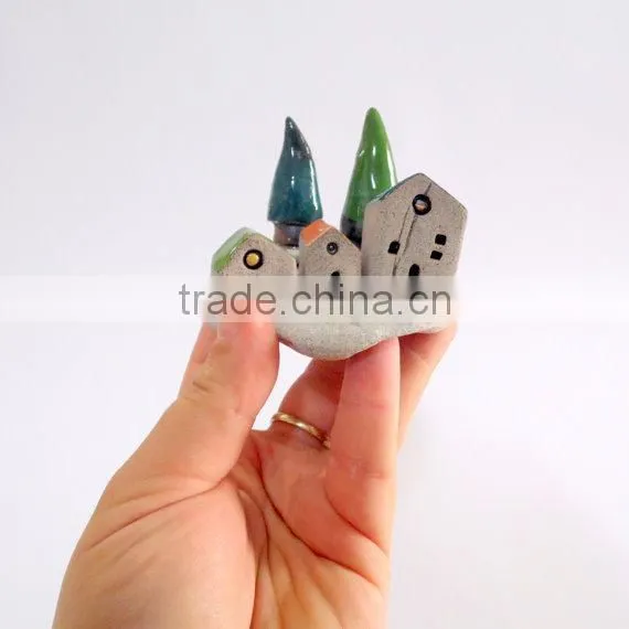 Clay Sculpture Art and Collectibles , Ceramic Artwork Contemporary Art Christmas Village photo-5