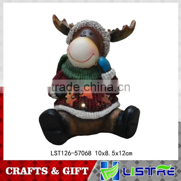 Resin Christmas Deer Figurines With Light photo-5