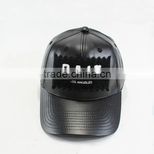 Fashion Embroidery Patch PU Leather Fbric Baseball Caps And Hats photo-2