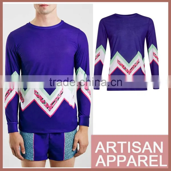 OEM Sports T-Shirt for Men Tight Fit Long Sleeve t Shirt With Curved Hem Slim Fit Training Shirts