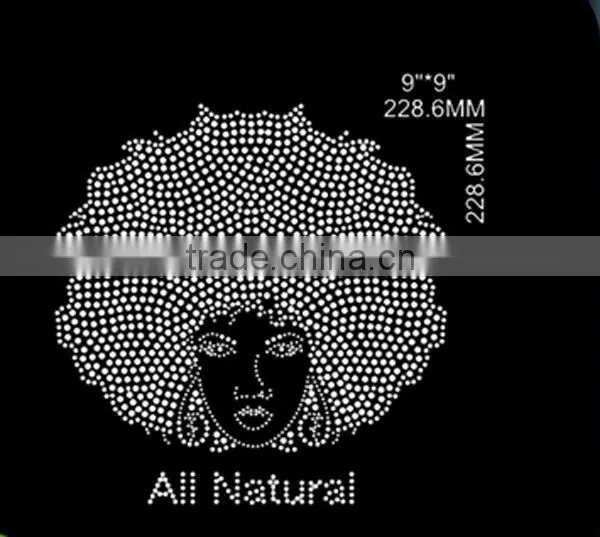 Wholesales Zeta Phi Beta Afro Girl Hot Fix Rhinestone Transfer Design photo-2