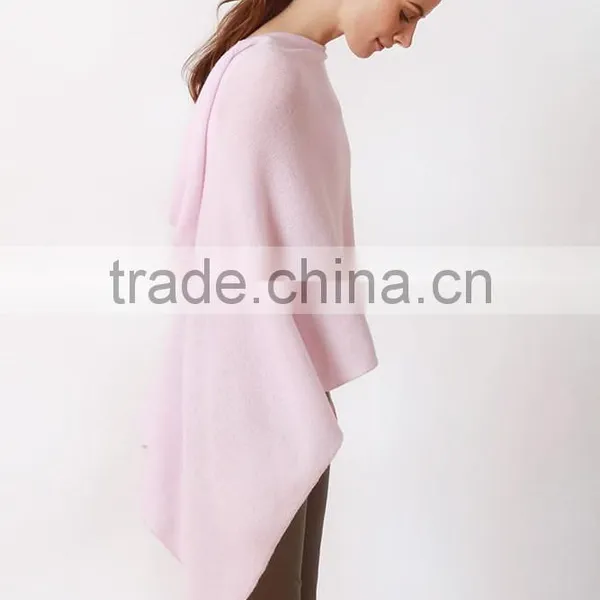 Pink Hooded Cashmere Knitted Shawl Poncho 2016 photo-2