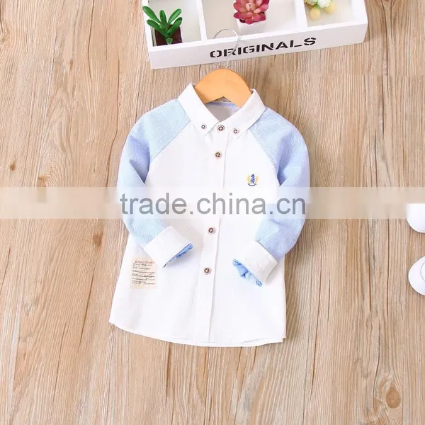 2-7 Years 2017 New Wholesale Autumn Full Sleeve Cotton Stitching Kids Boys Shirt photo-2