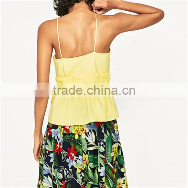 Wholesale Latest Small Sling Shirt Top Designs for Women 2017 photo-5