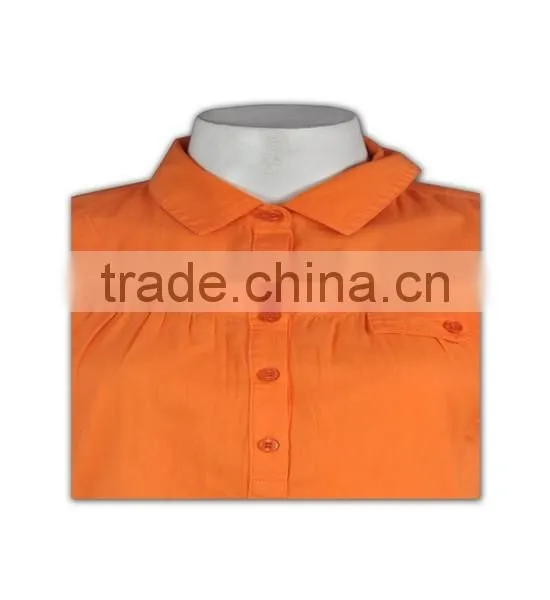 Hot Sales Factory Price Orange Customized Trim Collar Shirt photo-4