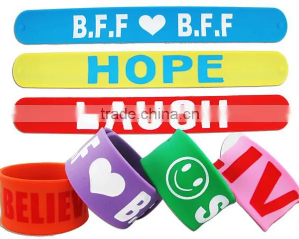 Hot Sale Unisex Pvc Silicone Rubber Slap Wristband photo-5