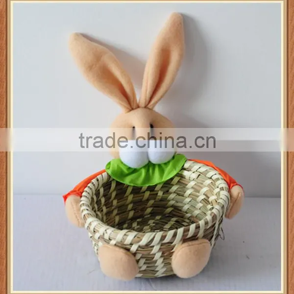 Small Grass Handmade Easter Rabbit Gift Baskets photo-4