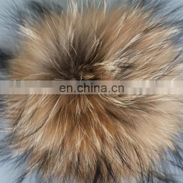 Natural Color Jumbo Raccoon Fur Pompom Accessory Hairband Hair Hoop photo-5