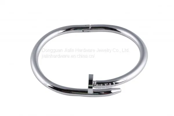 Shinny Black Decorative Stainless Steel Nail Bangles for Women photo-4