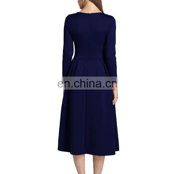 Autumn Women Long Sleeve Evening Dress Casual Loose T-Shirt Dress photo-3