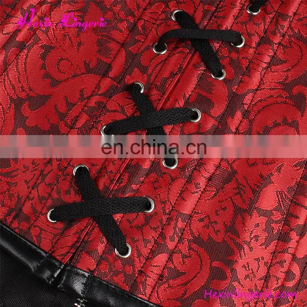 Upscale Sexy Red Mature 24 Steel Boned Tummy Cincher Corset photo-4