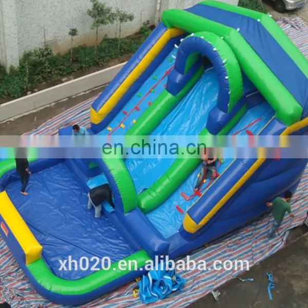 Outdoor Giant Inflatable Water Slide With Climbing Wall photo-4