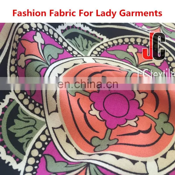 JC1927 New Design 100% Rayon Hand Silk Soft Fabric Poplin Rayon Printed Fabric photo-2
