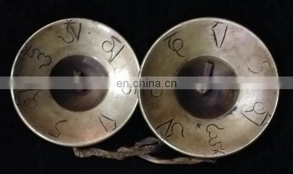 Old Tibetan Buddhist Bronze 6 Mantras Tingsha Cymbals Vintage-Tibet-Tibetan-Nickel-Tingsha-Cymbals-Auspicious-Symbols Buddhist photo-6
