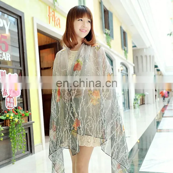 2015fashion Style Newest High Quality Silk Georgette Digital Printing Cappa(SP886BL) photo-2