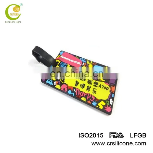 Custom Travel 3d Soft Pvc Rubber Embossed Silicone Luggage Tags For Wholesale photo-3