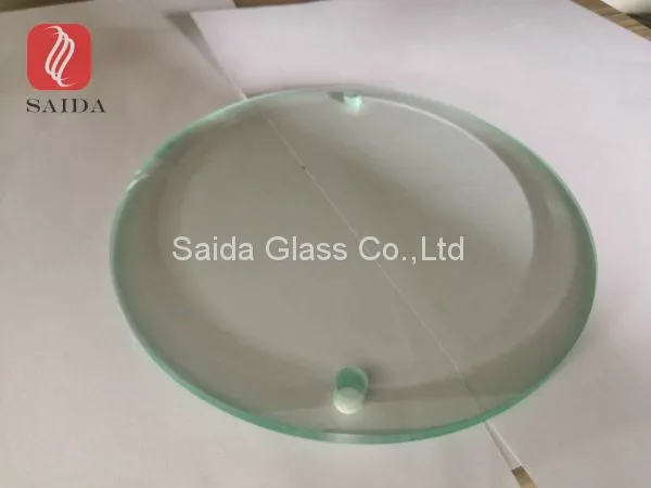 Custom 10mm Thickness Clear Tempered Glass Round Shape With 10mm Beveled and Holes photo-4