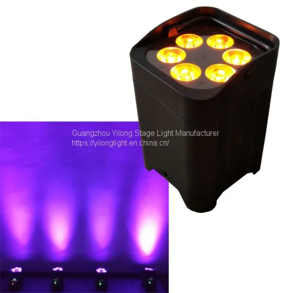 Дешевый китайский 6X18W RGBWA+UV 6 в 1 светодиодный прожектор направленный, светодиодный PAR64 на батарейках для свадеб, освещения сцены для DJ-энтертайнмента, PAR светодиодный с DMX-контролем