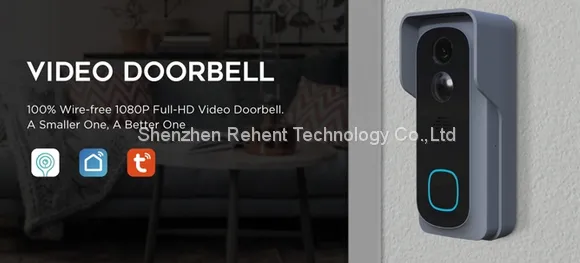 REHENT Tuya Battery Power Smart Wifi Doorbell Camera Two Way Audio Talk Night Visionc Video Door Bell 1080P photo-2