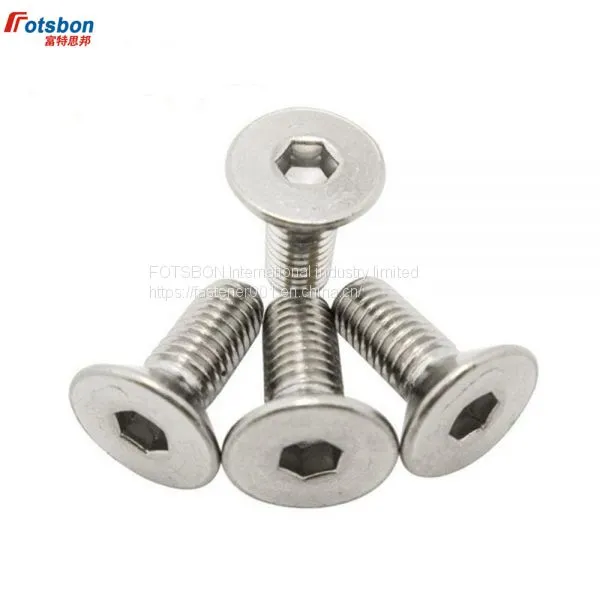M3-M12 Hexagon Socket Screw Hex Countersunk Flat Head Vis 304 Stainless Steel Allen Screws Bolt Machine Socke Bolt DIN7991/ISO1064