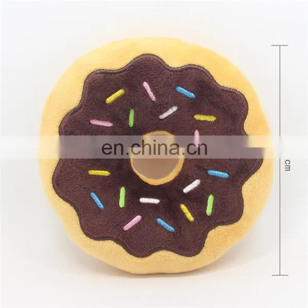 15cm Diameter Squeaky Eco Friendly Plush Doughnut Dog Toy photo-5