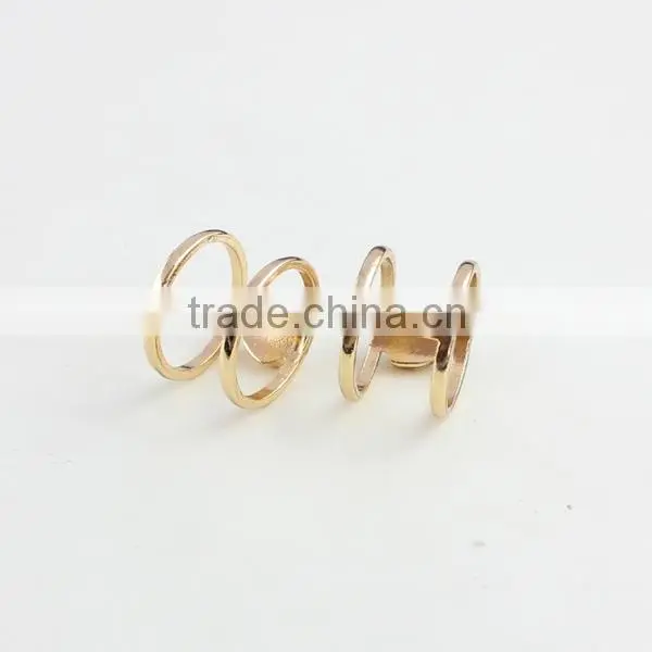 Fashion Gold Ring Design Turquoise Stone Inlay Double Ring for Girls photo-2