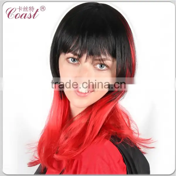 Cheap Fashion Design Synthetic Red and Black Hair photo-2