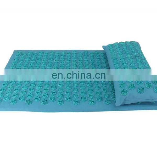 Organic Certified Cotton Canvas Plastic Acupressure Mat and Pillow Set photo-4