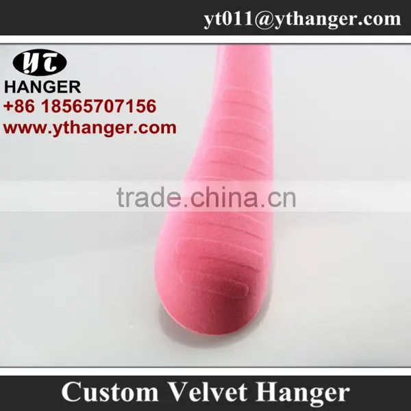 IMY-325 Velvet Pink Hanger Plastic Velvet Colorful Hanger for Children photo-2