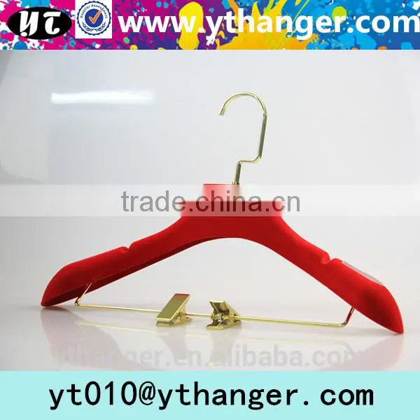 YY0545 Purple Velvet Wedding Dress Shop Plastic Hanger With Antislip Notches photo-4