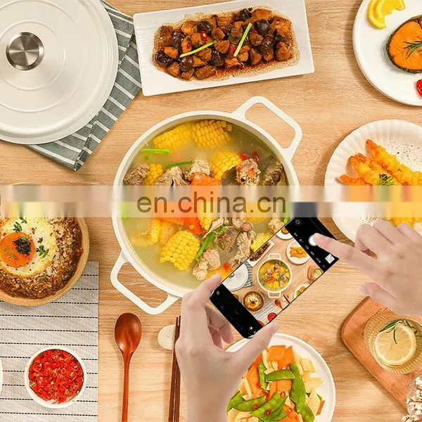 Outdoor Safe Eco-Friendly Lead Free Porcelain Dotted Round Oval Meat Flat Enamel Pot Dinnerware photo-3