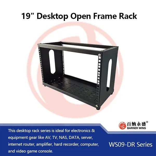 Factory Manufacturing Steel 19 Inch Desktop Open Frame Racks Wholesale OEM for NAS WS09-DR 6U/9U/12U Network Cabinets