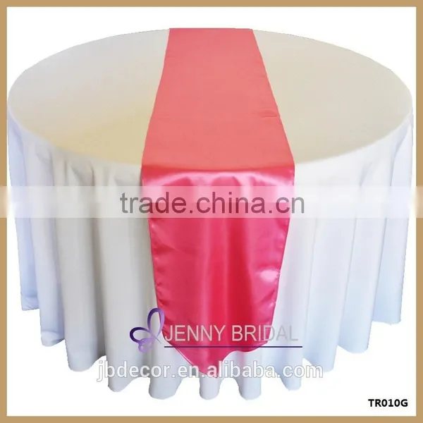 TR010C Luxury Silk Felt Purple Satin Linen Table Runner photo-2