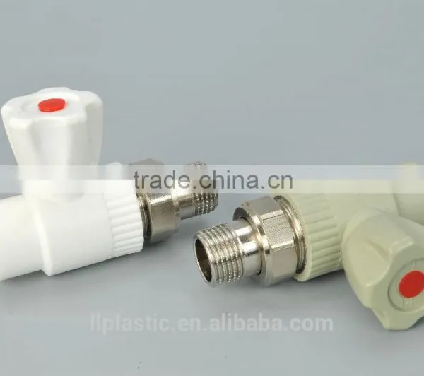 2015 Top Quality Hot Selling ABS Handle High Pressure PPR Brass Ball Radiator Angle Valve photo-2