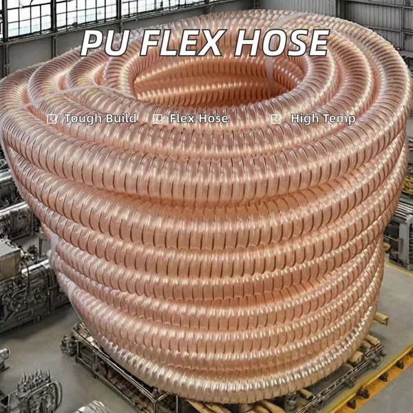 Flame Retardant Polyurethane Hose Reinforced Pipe Flexible Pu Dust Ventilation Pipe PU Flexible Ducting photo-5
