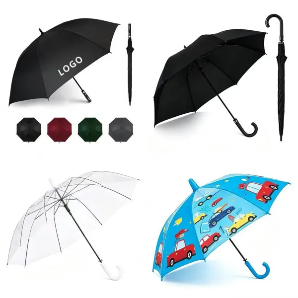 High Quality 30Inch Automatic Open Air Vented Straight Handle Waterproof Windproof Business Gifts Advertising Promotional RPET Golf Umbrella photo-2