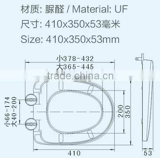 HL-826 MEIYE UF 410*350*53mm Round Soft-closing Toilet Seat Cover Ramp Down Toilet Lid photo-3