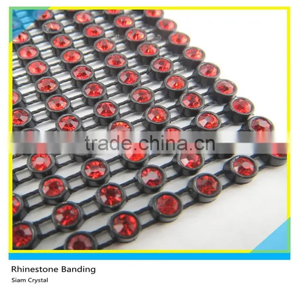 Diamond Banding Sew on Ss10 3mm Crystal Hot Pink Banding 1x180 Pcs 10 Yards photo-2