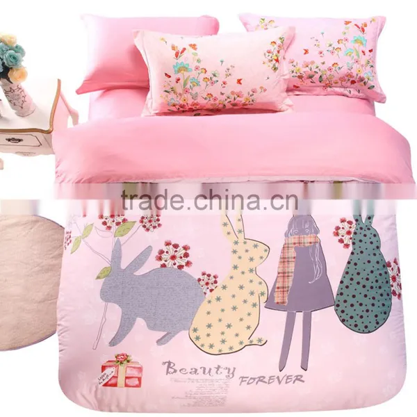 High Quality Sweet Print Color 4 Pcs Bedding Set photo-2