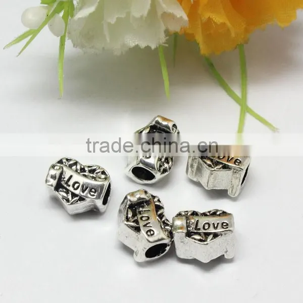 Wholesale Pdora Heart Shape Hole Beads Accessories, Lead Free Nickle Free Zinc Alloy Large Hole Beads photo-6