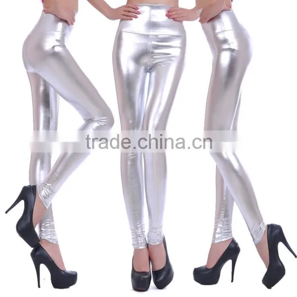 Fashion High Waist Faux Leather Lady Thin Trousers Women Leggings photo-6