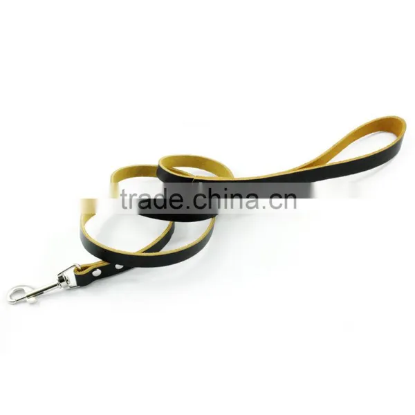 China Supplier Flat Leather Walking Dog Leash photo-2