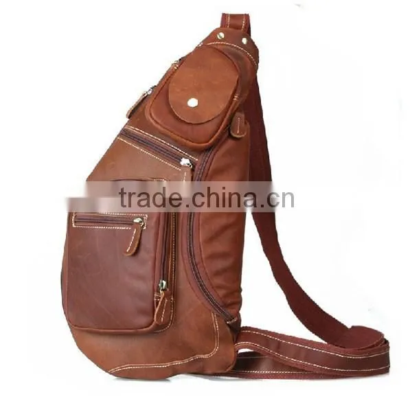 Men Genuine Leather Chest Pack Bag Toiletry Bag Men Best Men Waitst Bag Hobo Bag photo-2